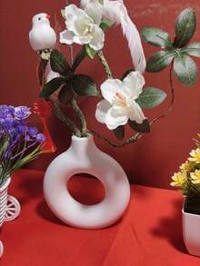 1/3个装饰花瓶，甜甜圈造型花瓶，北欧波西米亚风格花瓶，白色塑料花瓶，家居装饰中心摆件花瓶 - 适用于婚礼、餐桌、派对、客厅、卧室、办公室装饰，可插干花和植物 - 彩色 - 查看 9