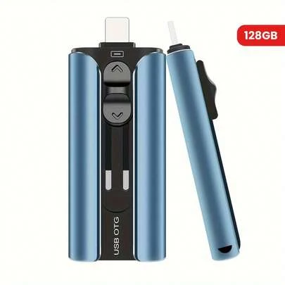 TRYVAT 128GB High-Speed USB 3.0 Flash Drive With USB-C & Micro-USB Ports, Compact Thumb-Sized Memory Stick For Phone, Tablet, Android/PC - Fast Data Transfer, Durable External Storage, Compatible With Smartphones, Tablets, Laptops