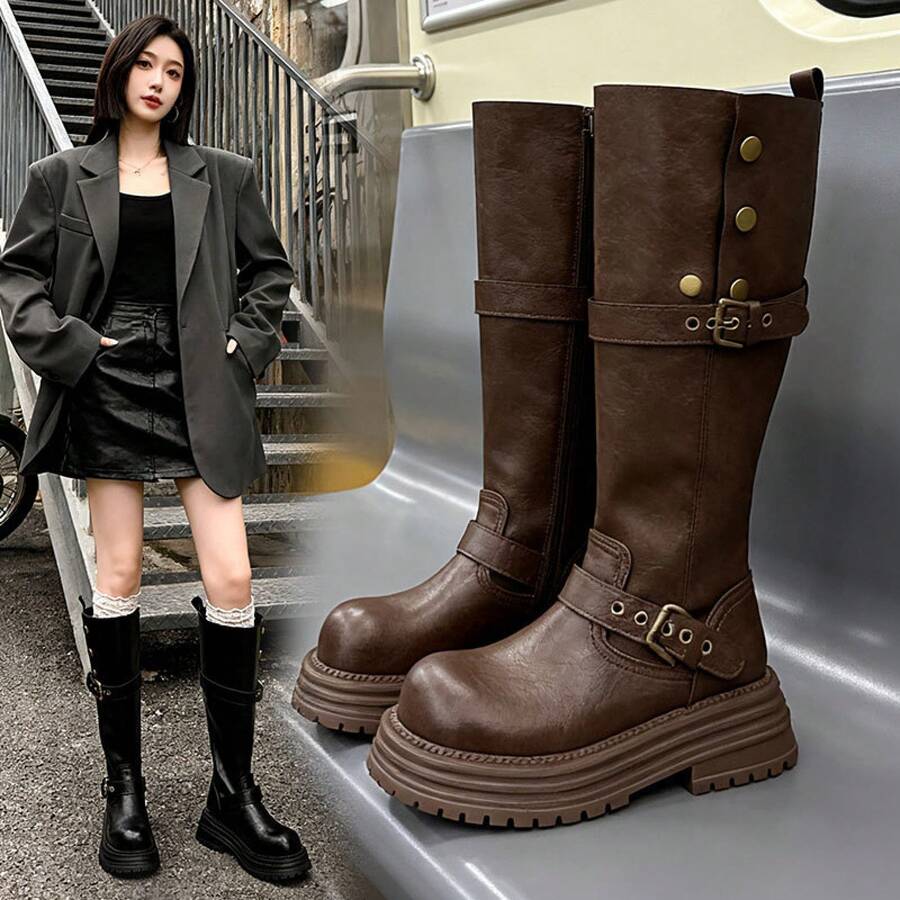 Women Over-The-Knee Boots - Black - View 1