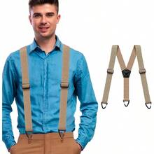 Suspenders Men Heavy Duty 1.6 Inch Mens Suspenders Elastic Adjustable Work Braces With 3 Plastic Snap Loop