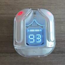 无线耳机，带ENC降噪功能，HiFi立体声麦克风，迷你入耳式耳机，带充电盒和LED数字显示屏，T2 TWS蓝牙耳机，透明ENC降噪耳机，数字电池显示，适用于智能手机的立体声耳机