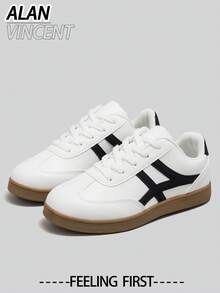Alan Vincent [Free Returns And Exchanges][Local Delivery][Quick Arrival]New Shoes Lace-Up Flat Casual Shoes For Women White Sneakers Fashionable And Comfortable Women's Shoes Suitable For Shopping Light And Cute Box Packaging - 白色 - 查看 4