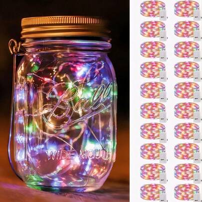 10개/20개 다채로운 요정 조명 배터리 구동 스트링 조명, 3가지 모드: 깜박임, 느린 깜박임, 계속 켜짐, DIY, 크리스마스 장식, 파티, 결혼식, 침실, 휴일 장식에 적합, 3.3ft(1m) 10 미니 LED / 6.6ft(2m) 20 미니 LED 요정 조명 / 9.8ft(3m) 30 미니 LED 요정 조명