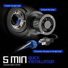 120,000 Lumens LED Lighting Solution, 6500K Cool White Beam, Multi-Interface Universal Support 9003, 9004, 9005, 9006, 9007, 9008, 9012, H4, H7, , H9, H11 - H4 - View 8