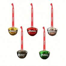 48 Stücke Weihnachtsschlitten Glocken mit roter Schleife - 1.5 Inch Mini Metallglocken, geeignet für Baum, Hochzeit, Babyparty und Partydekoration