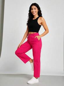 Women Pants - Hot Pink - View 3