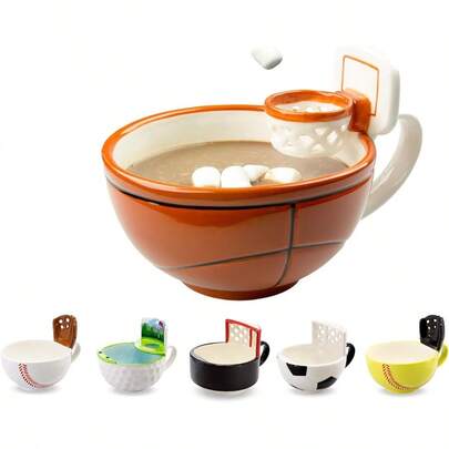 Coffee And Hot Chocolate Mug Cereal Soup Bowl Cup Novelty Gift Basketball Accessories For Sports Coaches Dad Mom Basketball Gifts For Boys 812 And Girls