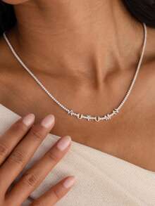 1pc Personalized Nameplate Necklace, Can Customize 1-12 Letter Name, Standard Y-Shape Nameplate Necklace, Upgrade Your Fashion Jewelry Gift, Gold-Plated Name Necklace, Charming New Year Choice