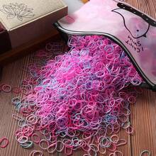 1000pcs/Bag Small Black Rubber Band Strong Elastic Disposable Hair Tie For Baby Girls For Parties And Sweet Styles
