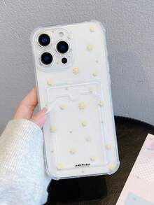 1pc Fashionable Creative Full-Screen Star, Snowflake & Polka Dot Pattern Transparent Shockproof Phone Case, Compatible With Apple XS/XS Max/XR/11/12/13/14/14 Plus/15/15 Plus/16/16 Plus/7/8 Plus/17/17 Pro And Other Models - Multicolor - View 5