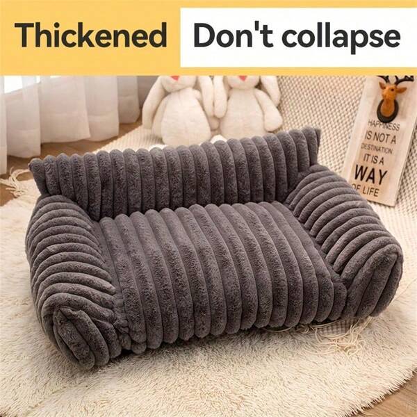 4-Season Pet Sofa Bed, Plush & Supportive Indoor Cat And Dog Bed With High Walls, Cozy Warm Cushion For Small Medium Dogs & Cats