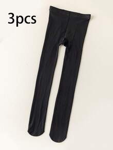 1 par de meias-calças transparentes infantis, leggings respiráveis de alta elasticidade e cor de pele preta para meninas, adequadas para todas as estações