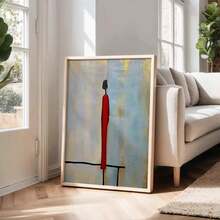 1 pièce Affiche sur canevas, belle fille en robe rouge, œuvre d'art peinte à la main, art mural sur canevas, cadeau idéal, décoration murale pour chambre, bureau, salon, café, bar, décoration de maison et de dortoir, sans cadre, convient pour la décoration d'intérieur, la décoration de chambre, la décoration de salon, la décoration de salle de bain, la décoration murale, avec option de cadre