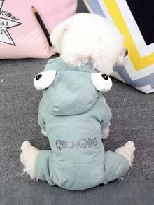 1pc Pet Autumn/Winter Warm Clothes, Dog/Cat Clothes, Fleece Thickened Four-Leg Outfit, Suitable For Teddy, Poodle, And Other Medium/Small Dogs