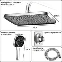 Regaderas para Bao, Regaderas Fijas, Regaderas Cuadrada de Alta Presin y Shower de Mano, Equipado con flexo de 1, 5 y soporte de fijacin para duchaNo incluye dispensador de grifo - Plata - Ver 3