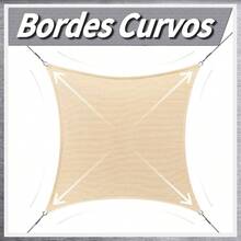 Malla Sombra, 2x 3 Metros Malla Sombra con Ganchos y Cuerdas de fijacin, 95 de Bloqueo de Los Rayos, para el Patio, Jardn, Prgola, Patio Trasero, Instalacin Al Aire Actividades - Beige-3 x 3M - Ver 4