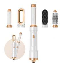 UKLISS UKLISS 5-In-1 Hair Styler Hot Air Brush - Multifunctional Electric Hair Straightener & Curler With 3 Heat Settings, 3 Brush Heads, 3 Brush Heads For Wet/Dry Hair, 1.5-2.5m Cord, European Plug, No Battery Needed, Hair Straightener For Curly Hair
