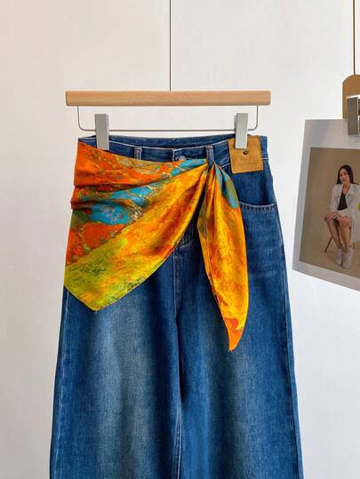 1 Peça Lenço Leve Feminino com Estampa de Floresta de Bétulas em Pintura a Óleo Vintage, Lenço de Pescoço, Bandana, Para Verão, Viagens e Férias