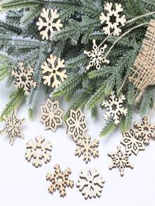 10/50/100 pièces Décorations de flocons de neige de Noël Style de combinaison de couleurs aléatoires - Idéal pour les artisanats DIY, les ornements et les décorations de cadeaux