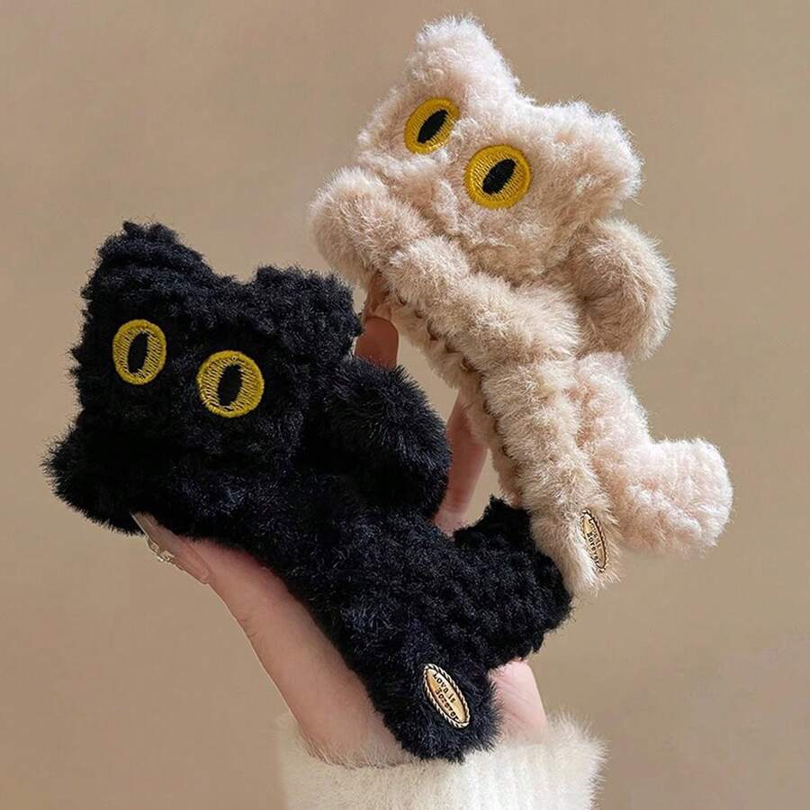 2025 New Korean Plush 3D Cat Claw Clip, Cute Hair Claw For Women, Hair Accessory Elegant Hair Clips Winter Hair Clutch