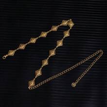 1pc Adjustable Metal Disc Waist Chain, Women Dress Accessory Waist Belt, Versatile For Sweater, Bohemian Style Slimming Waist Cincher