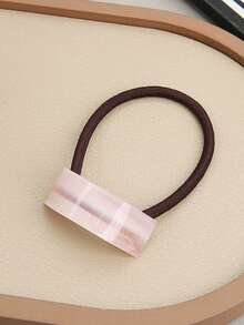 1 件女士椭圆形醋酸纤维发圈，优雅时尚发饰，适合马尾辫、发髻、日常佩戴，秋冬发带马尾辫固定器发圈橡皮筋发圈发绳弹性发圈，发球