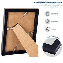 Set de 5 Portaretratos de Plástico Negro 27. 5x22. 5 con Mica de Acrílico - Montable en Pared para Bodas, Fiestas y Familiares - Negro - Ver 5