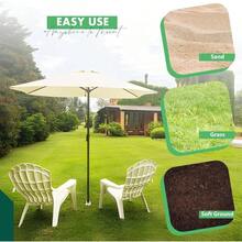 Ancla para sombrilla de playa, anclaje de metal resistente para, soporte de paraguas a prueba dex ido con taladro de sacacorchos de 6 espirales, base para exteriores fcil de instalar en el - inicial - Ver 6