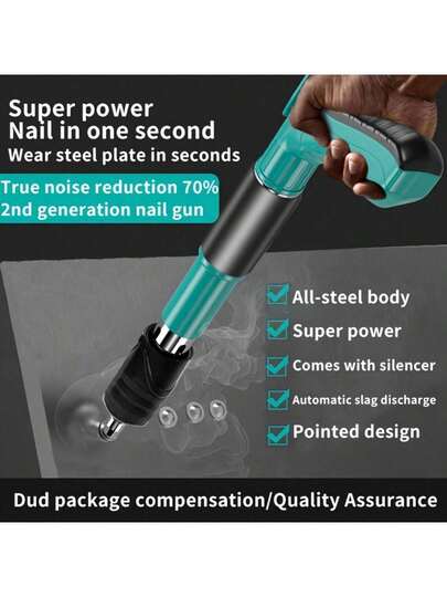 Adjustable Mini Steel Nailer For Concrete And Brick Walls - Manual Nailer With Built-In Air Nailer For Carpentry And Decorating - Durable Steel Construction, Nailer Set