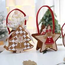 1 Stück Weihnachts-Filztasche, Weihnachtsbaum Atmosphäre Dekorationen, Weihnachtsabend Apfel Geschenktüten, Feiertags Dekorative Aufbewahrungstaschen