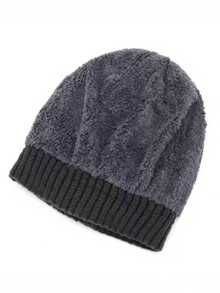 2 piezas Gorro de punto térmico forrado para hombre en invierno, gorro de punto a prueba de frío para ciclismo al aire libre con gran circunferencia de cabeza, gorro de esquí para ropa de invierno para hombres