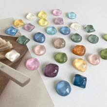 12 piezas/8 piezas/7 piezas Imanes de nevera con ondas de agua - Imanes de tablero de fotos redondos y cuadrados, adecuados para notas de pizarra blanca, decoración del hogar creativa y juegos de regalos, aplicables para la cocina y la oficina - Multicolor - Ver 3
