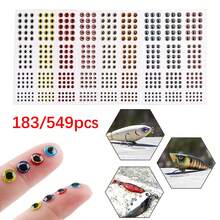 183/549pcs 3D 4D Fish Eye Oval Shaped Realistic Fish Eyes, For Making Fishing Lures, Flies, Stream Baits, Fishing Craft - Multicolor - View 2