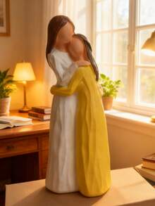 母女雕塑 - 树脂材质，充满温情，象征着无条件的爱，是母亲节、生日或任何特殊场合送给妈妈或女儿的完美礼物。优雅的家居装饰散发着温馨的气息，适合摆放在客厅、卧室、书架或办公桌上。这件艺术工艺品颂扬了母女之间的深厚情谊，是房间、办公室或个性化秋季装饰的理想之选。 - 彩色 - 查看 8