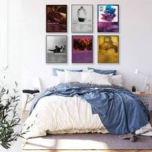 6pcs/Set Music Album Art Painting, Canvas Wall Art, Artwork Wall Painting Suitable For Home Decor, Room Decor, Bedroom Decor, Living Room Decoration, Bathroom Decor, Wall Decor, Optional Wall Art With Frame