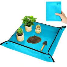 Tapete de replantio para transplante de plantas internas e controle preciso, bandeja de envasamento espessada à prova d'água de 27" x 27", tapete dobrável para vasos de suculentas, tapete de jardinagem portátil, presentes de jardinagem para homens e mulheres