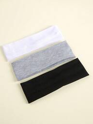 3 Packs Women's Solid Color Elastic Sports Headband, Comfortable Elastic Headband, Suitable For Sports, Yoga, Face Washing, Makeup, Eye Mask Wearing, Outdoor Activities, Parties And Other Occasions. It Is A Must-Have Hair Accessory For Women's Vacations In Autumn And Winter. The Soft Headscarf Material Is Thin And Not Suitable For Those Who Mind