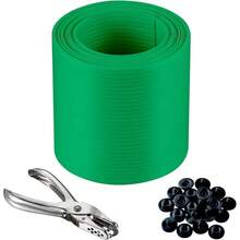 Trial Set, Interlocking Fence Privacy Strips,  Feet Fence Privacy Strips, (Includes 10 Clasps + One Hole Punch) Green, For Decks, Patios, Fences, Barbed Wire And More.