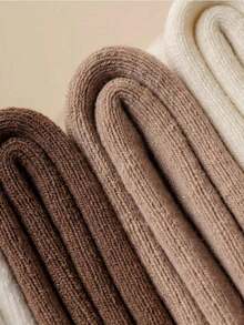 6 Pairs Women's Warm Socks, Thick Thermal Lined Socks, Winter/Autumn, Thermal - Multicolor - View 2