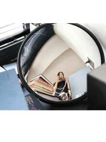 1 件优雅黑色装饰凸面圆镜 - 全塑料墙面装饰，适用于客厅和卧室，无需电源，轻巧时尚，可水平放置，现代家居装饰，是房间装饰和摄影的理想之选 - 彩色 - 查看 3