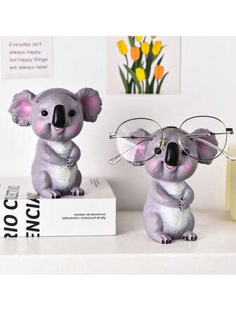 Cute Koala Glasses Stand - Whimsical Desktop Organizer For Office, Emotional Stability Decor With Functional Eyewear Display