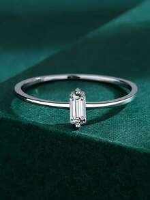 1 Stück eleganter S925 Sterling Silber-Ring mit Kubikzirkonia, Hochzeitsschmuck für Frauen, feiner Schmuck