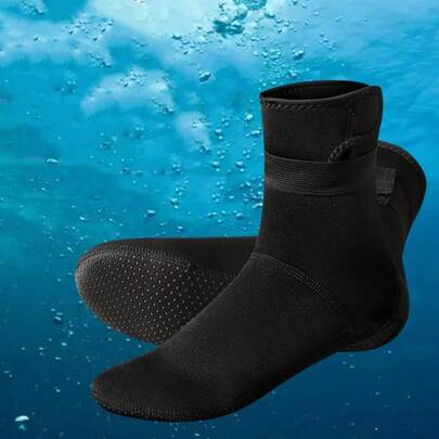 زوج من جوارب الغوص المصنوعة من النيوبرين السميك للرجال والنساء، مقاومة للانزلاق والتآكل، متوسطة الطول، من قماش محبوك، غير مقاومة للماء، مصممة للمرونة ومقاومة الانزلاق، مناسبة للتزلج على الأمواج والرياضات المائية وأنشطة الشاطئ، جوارب الشاطئ وجوارب الغوص العميق والغطس