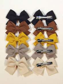 10个/套 新款可爱丝带蝴蝶结发夹 青少年手工制作 女孩发饰 - 多色 2 - 查看 4