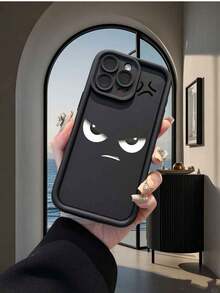 Expression 1pc Minimalist Angry Face Pattern Thick Shockproof Protective Phone Case, Compatible With Iphone 17/17 Pro/17 Pro Max/17 Air/16/11/16 Pro/16 Plus/16 Pro Max/16e/15 Pro Max/13/14/12/11/7G/8P, Galaxy, Redmi, Transsion, Vivo, HONOR, Realme