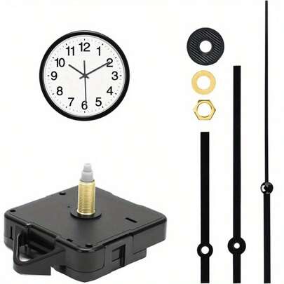 1 Set Silent Clock Movement Kit For Clock Wall Clock Mechanism, Includes 3 Clock Hands, Clock Repair Replacement Parts, DIY Wall Decoration Clock Kit