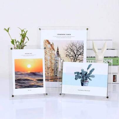 2 Pack Acrylic Picture Frame, 5x7 Photo Frame Decorative Poster Frame Wall Mount Tabletop Desktop Display, Horizontally Or Vertically 5x7