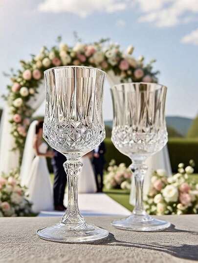 1/3/6/12/24 st. Vintage präglade återanvändbara vinglas, kraftiga champagnecocktailglas, juicekoppar, lämpliga för fester, bröllop, bröllops- och födelsedagstillbehör, hem- och festdekorationer