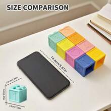 婴儿软凝胶积木、婴儿大颗粒积木、可咀嚼和可煮软橡胶玩具、婴儿出牙玩具、婴儿抓握训练玩具、0-3岁新生儿早教益智玩具