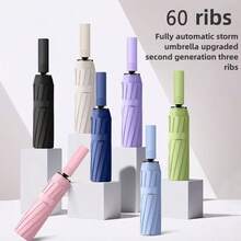 1把自动伞，加固60根伞骨，男士商务强韧耐用防风伞，女士防紫外线两用遮阳伞，春夏精选，伴娘礼物，房间装饰，卧室装饰，海滩，旅行，男女通用，度假 - 彩色 - 查看 9